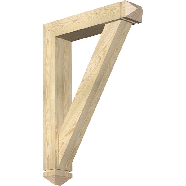 Ekena Millwork Traditional Arts and Crafts Rough Sawn Bracket w/ Offset Brace, Douglas Fir, 6"W x 28"D x 40"H BKT0604X28X40TRA03RDF - main